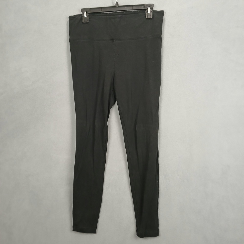 Max & Mia Leggings Womens Large Black Cotton Stretchy High Waisted Skinny Leg